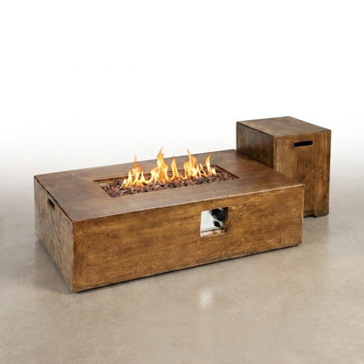 Outdoor Fire Pit Table Set Built to Entertain, Propane Powered, Adjustable Flame, Magnesium Oxide Top