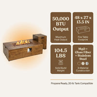 2 Piece Outdoor Propane Fire Pit Table Set — Results & Stats