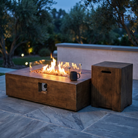2 Piece Outdoor Propane Fire Pit Table Set — Studio Shot