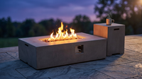 2 Piece Outdoor Propane Fire Pit Table Set — Lifestyle
