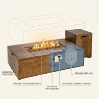 2 Piece Outdoor Propane Fire Pit Table Set — How It Works