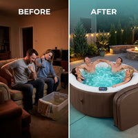 6-Person 130-Jet Inflatable Hot Tub with Cover — Before & After