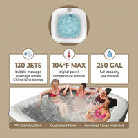 6-Person 130-Jet Inflatable Hot Tub with Cover — Results & Stats