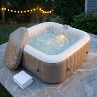 6-Person 130-Jet Inflatable Hot Tub with Cover — Studio Shot