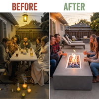Concrete Fire Pit Table - Rectangular — Before & After